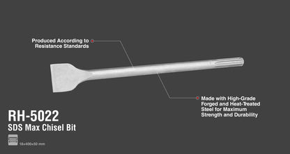 [RH-5022] SDS Max Punta a scalpello 18x400x50 mm