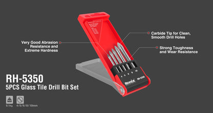 [RH-5350] Set di punte per vetro e piastrelle 5pcs