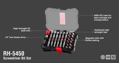 [RH-5450] Set di Punte per Cacciavite 19pcs