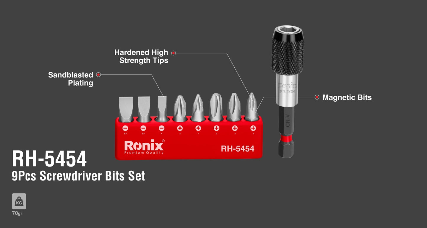 [RH-5454] Set di 9 punte per cacciavite