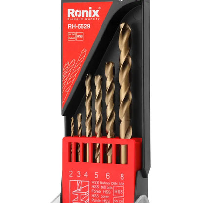[RH-5529] Set di punte da trapano HSS 5% cobalto (2,3,4,5,6,8mm)