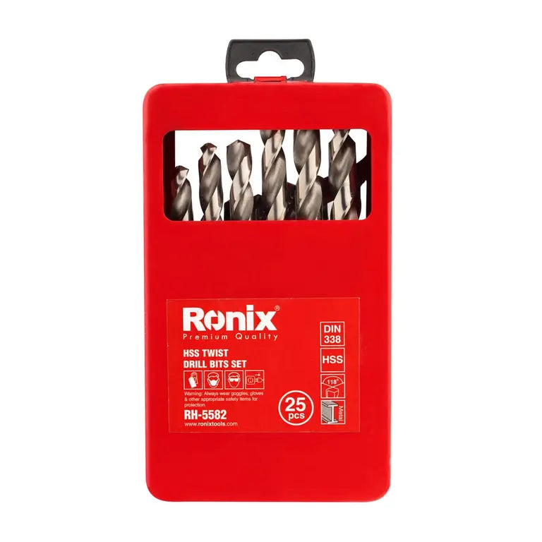 [RH-5582] Scatola di Punte da Trapano in Metallo 25pcs HSS