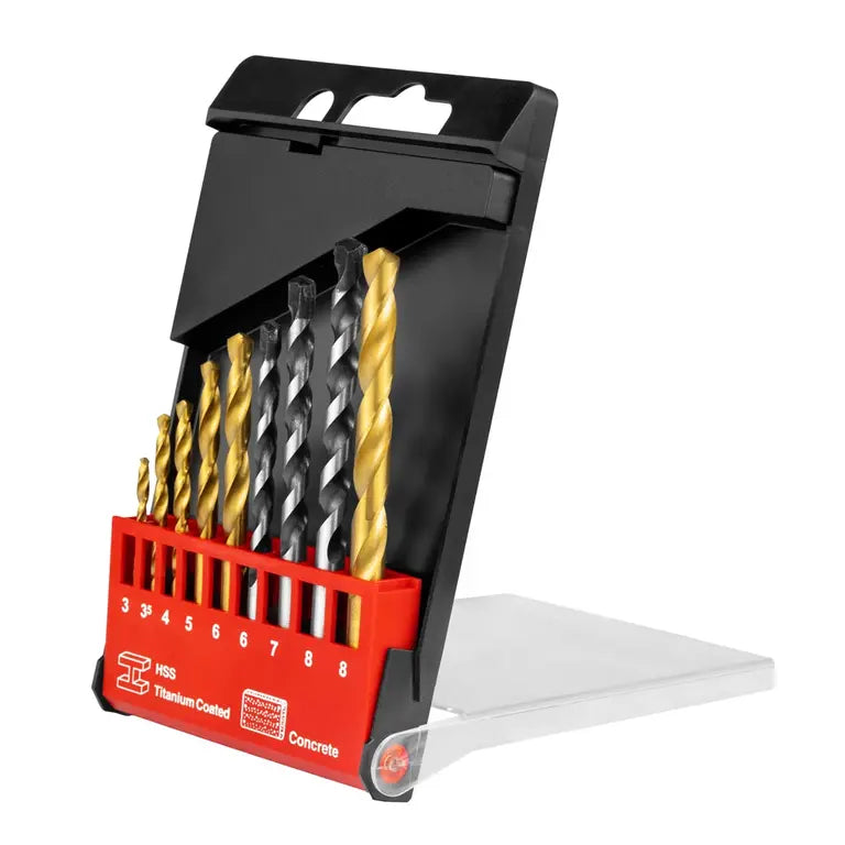 [RH-5585] Set di punte da trapano Hss e cemento (9pz)