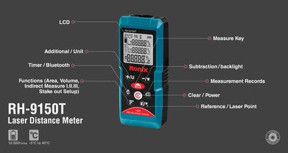[RH-9150T] Misuratore di distanza laser 50m - Timer conto alla rovescia - Taiwan