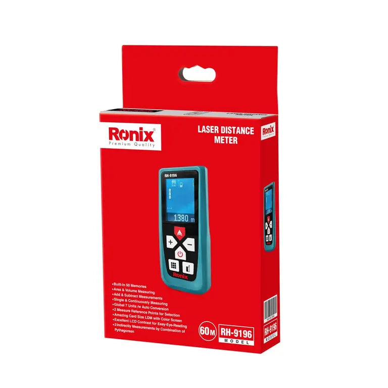 [RH-9196] Misuratore di distanza laser con LCD colorato 60M
