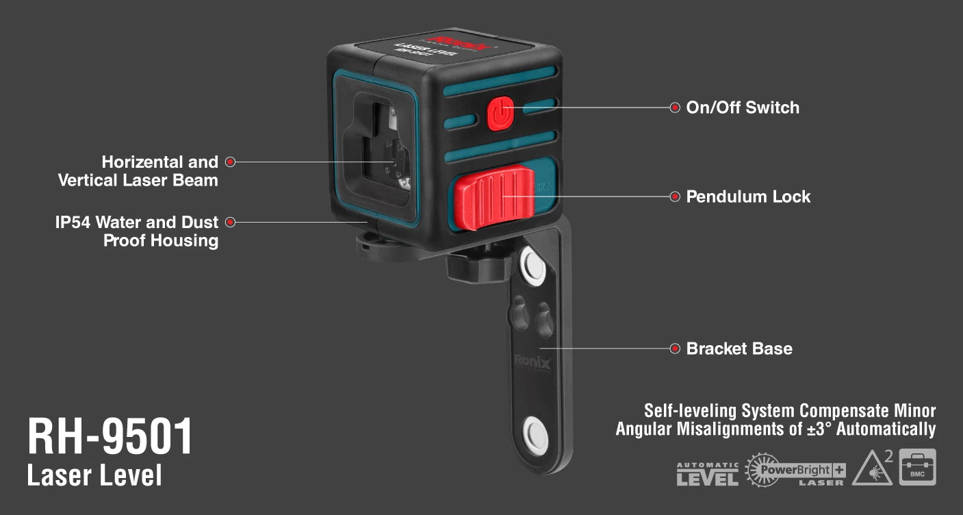 [RH-9501] Livello Laser a Linea Incrociata Cube 50M