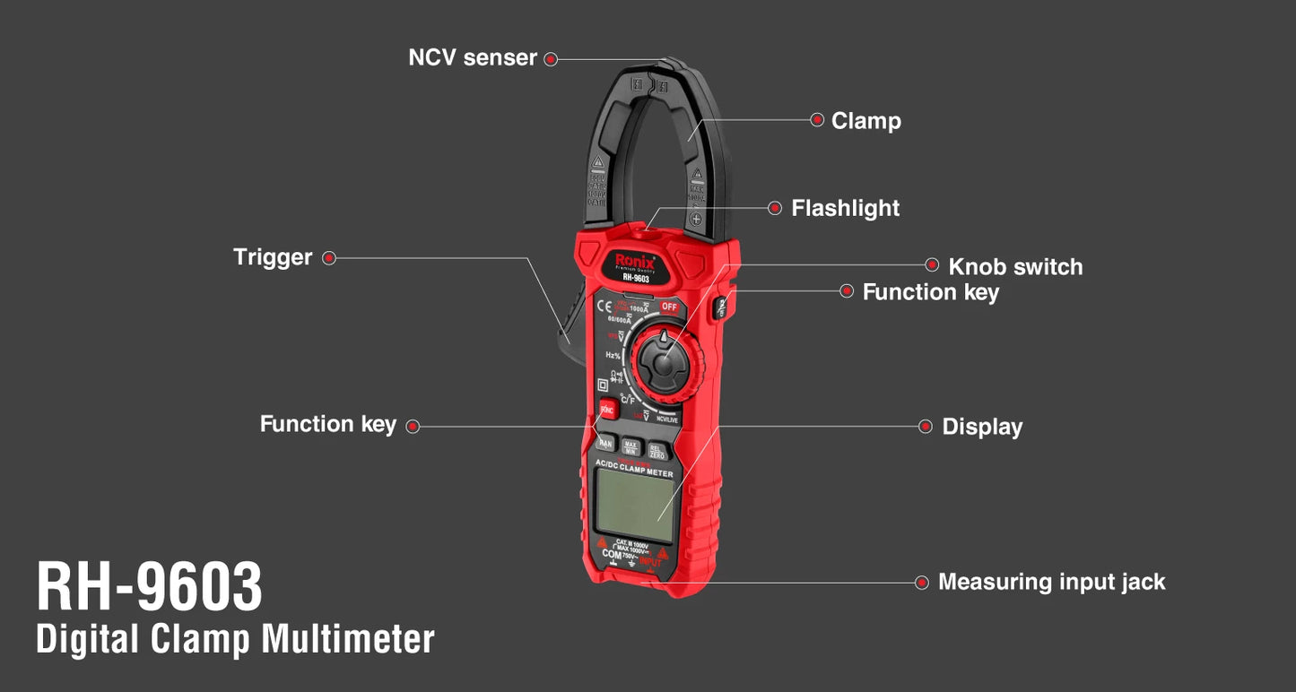 [RH-9603] Multimetro Digitale a Pinza