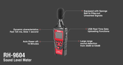 [RH-9604] Misuratore di Livello Sonoro Digitale