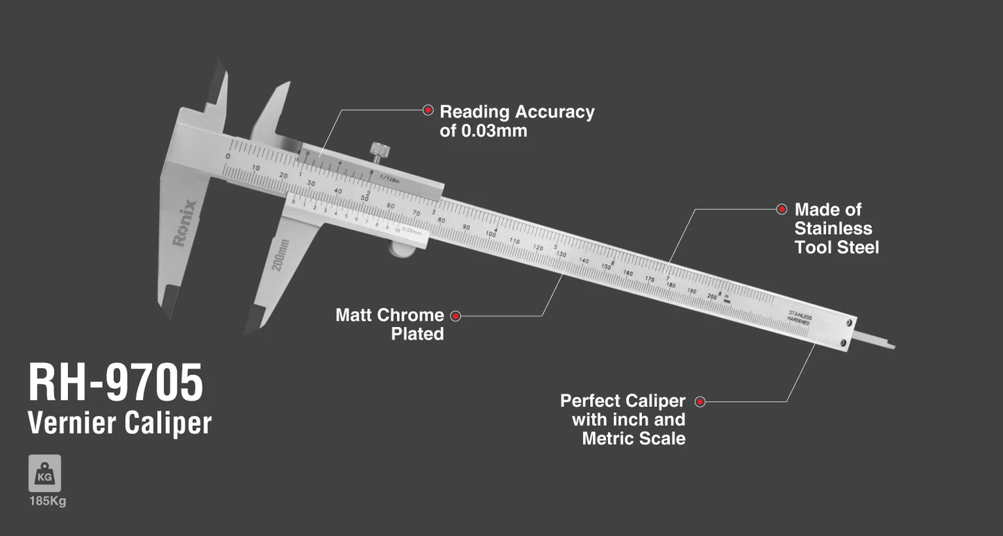 [RH-9705] Calibro Vernier 200mm