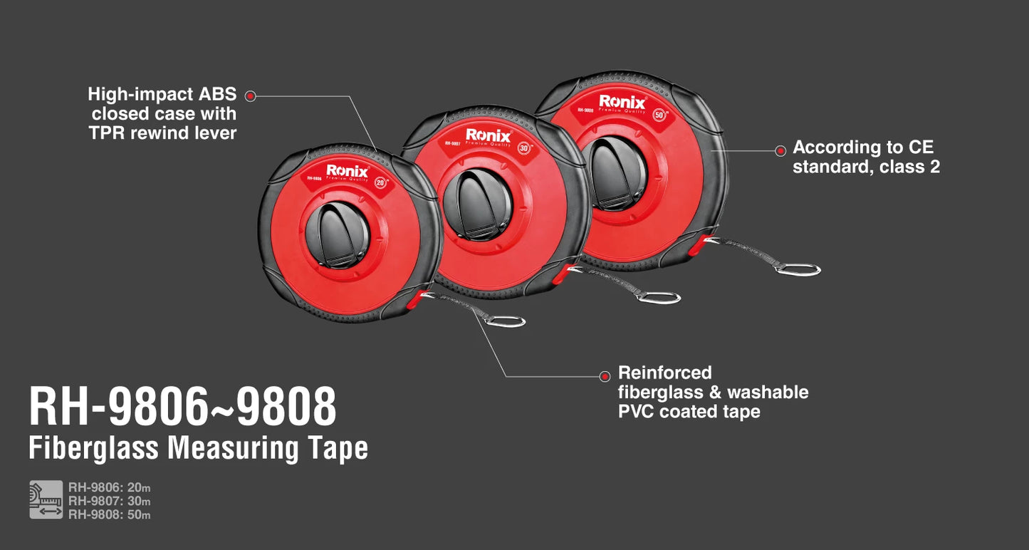 [RH-9807] Flessometro in Fibra di Vetro 30m-12.5mm