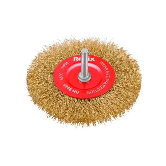 [RH-9945] Spazzola a Ruota Montata su Albero Crimpata 100mm