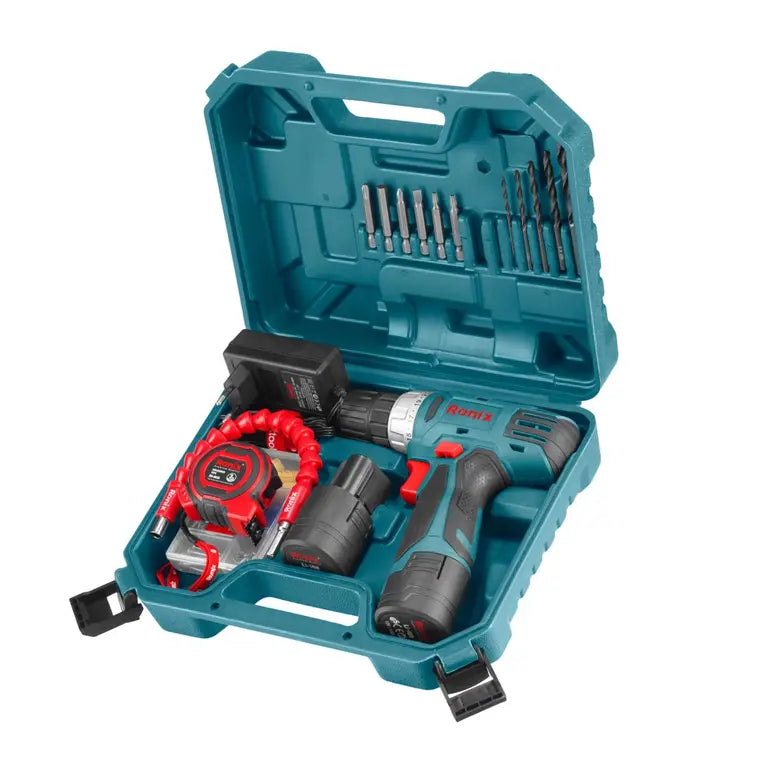 [RS-8012] Set di Avvitatori a Percussione Cordless 12V - 19 pezzi - 10mm - 21N.m