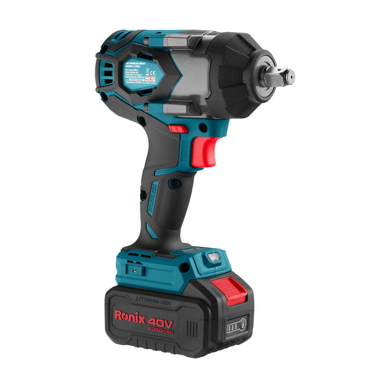 RONIX : 8907-40V Brushless Cordless Avvitatore ad Impulsi kit 1/2 inch 800N m