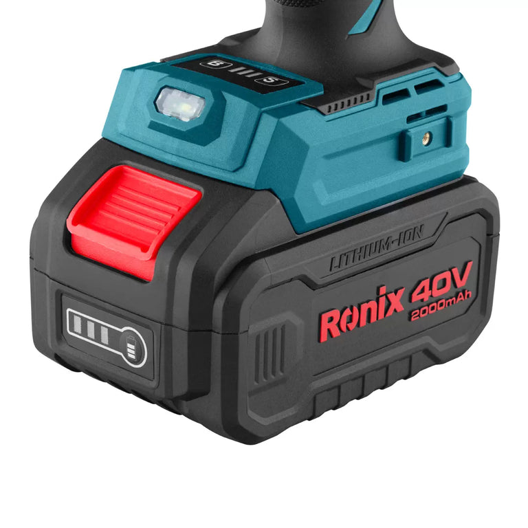 RONIX : 8907-40V Brushless Cordless Avvitatore ad Impulsi kit 1/2 inch 800N m